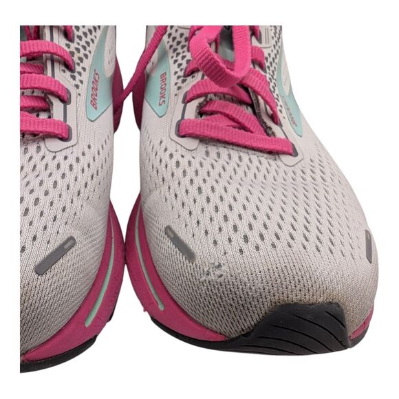 Brooks Ghost 14 Women's Gray Pink Running Shoes Sneakers Size 10 Athleisure - Picture 9 of 10